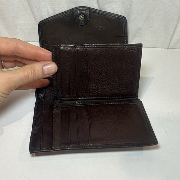 FOSSIL WOMENS Brown Soft LEATHER WALLET SNAP CLOSE ZIPPER POCKET - Picture 6 of 9